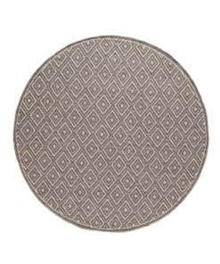 Tappeto a rombi da esterno rotondo - Sunny Gem - Grigio - overzicht boven