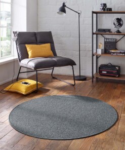 Tappeto rotondo pelo corto - Fleur antracite - sfeer