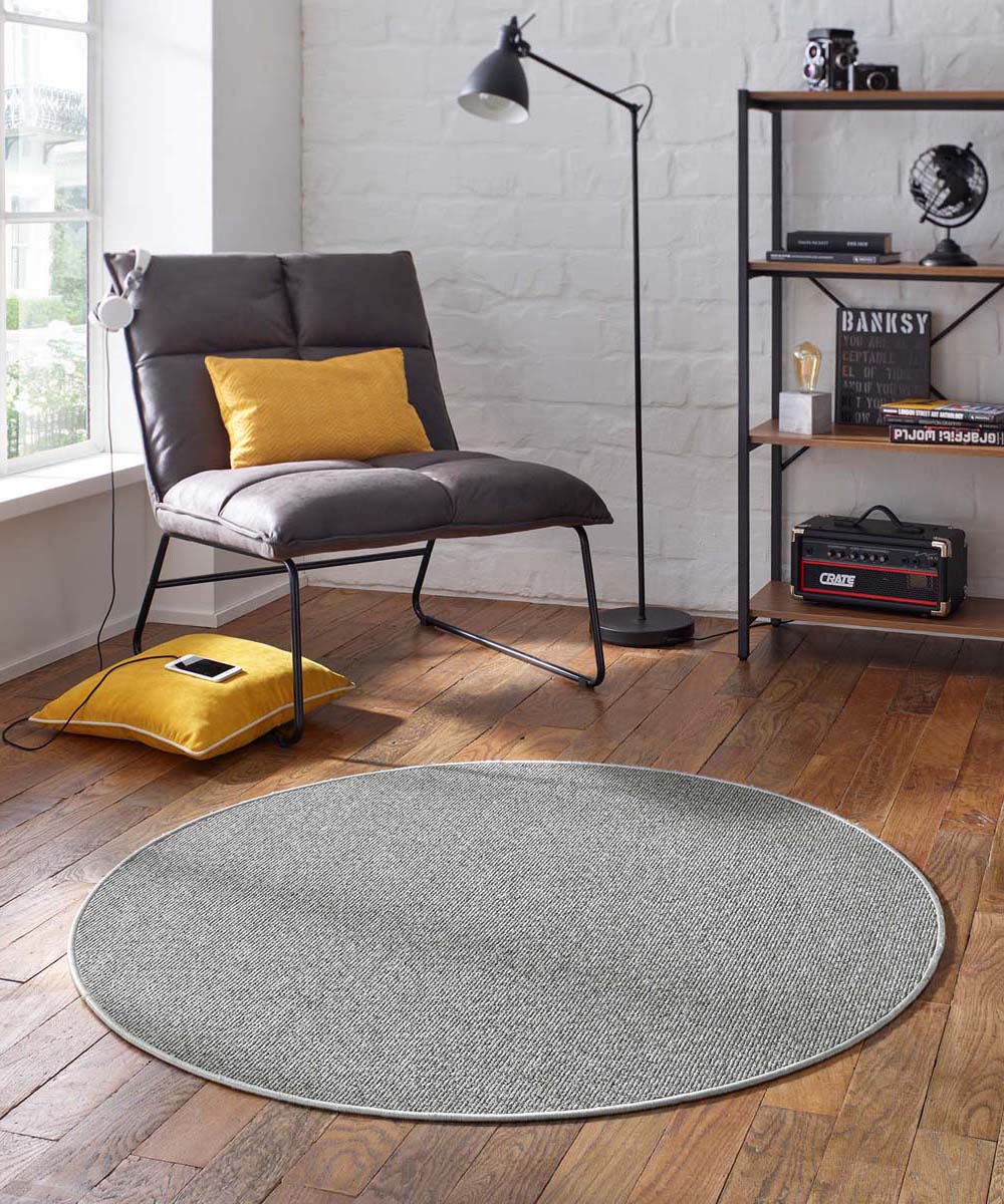 Tappeto rotondo pelo corto - Fleur grigio - sfeer Tappeto rotondo pelo corto - Fleur grigio - sfeer