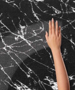 Tappeto lavabile effetto marmo - Chloé Nero/Bianco Tappeto lavabile effetto marmo - Chloé Nero/Bianco