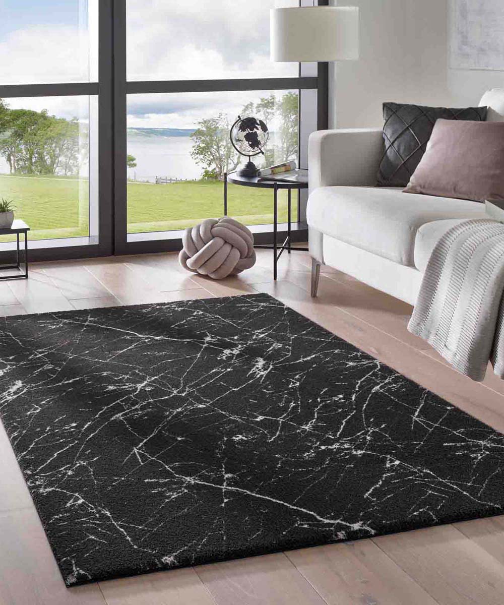 Tappeto lavabile effetto marmo - Chloé Nero/Bianco Tappeto lavabile effetto marmo - Chloé Nero/Bianco