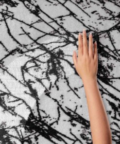 Tappeto lavabile effetto marmo - Chloé Bianco/Nero Tappeto lavabile effetto marmo - Chloé Bianco/Nero