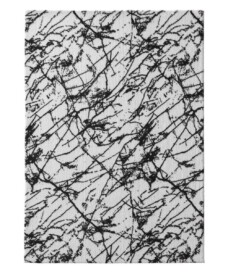 Tappeto lavabile effetto marmo - Chloé Bianco/Nero - overzicht boven, thumbnail