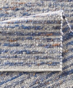 Tappeto in lana - Thora Blu/Crema - close up vouw, thumbnail