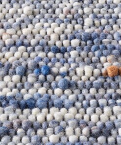 Tappeto in lana - Thora Blu/Crema - close up materiaal, thumbnail