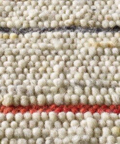 Tappeto in lana a righe Jarl - Crema/Rosso - close up materiaal, thumbnail Tappeto in lana a righe Jarl - Crema/Rosso - close up materiaal, thumbnail