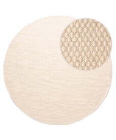 Tappeto rotondo in lana Ulstein - Bianco - overzicht, thumbnail