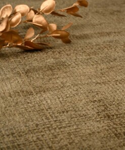 Tappeto in viscosa - Gem Verde oliva - close up, thumbnail