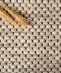 Tappeto in lana - Odda Crema/Tortora - close up, thumbnail