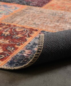 Tappeto patchwork - Fade Heritage Blu/Multicolore - close up vouw, thumbnail Tappeto patchwork - Fade Heritage Blu/Multicolore - close up vouw, thumbnail