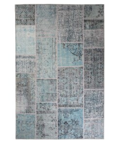 Tappeto patchwork - Fade Heritage Grigio/Turchese - overzicht boven
