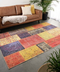 Tappeto patchwork - Fade Heritage Rosso/Multicolore - sfeer