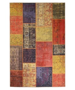 Tappeto patchwork - Fade Heritage Rosso/Multicolore - overzicht boven
