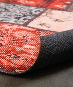 Tappeto patchwork - Fade No.1 Rosso/Multicolore - close up vouw, thumbnail