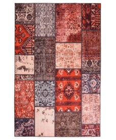 Tappeto patchwork - Fade No.1 Rosso/Multicolore - overzicht boven, thumbnail