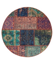 Tappeto rotondo Patchwork - Fade No.1 Multicolore - overzicht boven, thumbnail