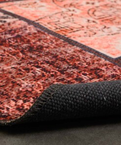 Tappeto rotondo Patchwork - Fade No.1 Rosso/Multicolore - close up vouw, thumbnail