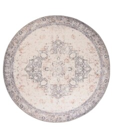 Tappeto vintage rotondo - Fade No.2 Grigio - overzicht boven, thumbnail