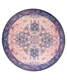 Tappeto Vintage rotondo - Fade No.2 Multicolore - overzicht boven, thumbnail