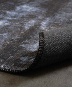 Tappeto vintage - Fade Celestial Blu/Nero - close up vouw, thumbnail