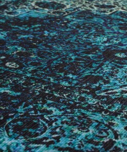 Tappeto vintage rotondo - Fade No.2 Blu - close up materiaal, thumbnail Tappeto vintage rotondo - Fade No.2 Blu - close up materiaal, thumbnail