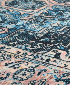 Tappeto vintage - Fade No.3 Blu/Arancione - close up materiaal, thumbnail Tappeto vintage - Fade No.3 Blu/Arancione - close up materiaal, thumbnail