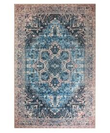 Tappeto vintage - Fade No.3 Blu/Arancione - overzicht boven, thumbnail