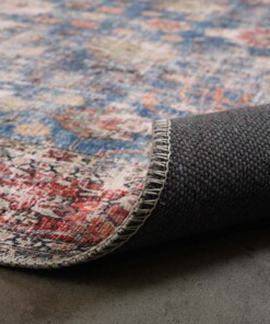 Tappeto vintage - Fade Oasis Blu/Rosso - close up vouw, thumbnail Tappeto vintage - Fade Oasis Blu/Rosso - close up vouw, thumbnail