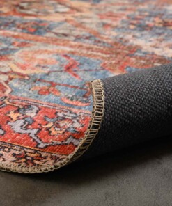 Tappeto vintage - Fade Opulence Rosso - close up vouw, thumbnail