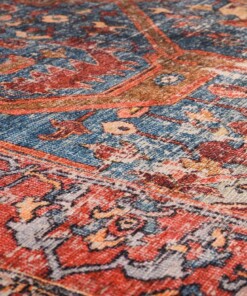 Tappeto vintage - Fade Opulence Rosso - close up materiaal, thumbnail