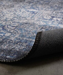 Tappeto vintage - Fade Stellar Blu/Argento - close up vouw, thumbnail Tappeto vintage - Fade Stellar Blu/Argento - close up vouw, thumbnail