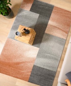 Tappeto quadri - Aria arancione/grigio