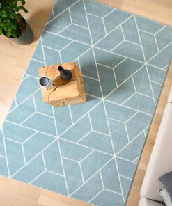 Passatoia geometrica - Aria Pyramid azzurro chiaro