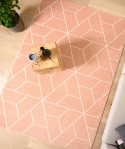 Passatoia geometrica - Aria Pyramid rosa chiaro