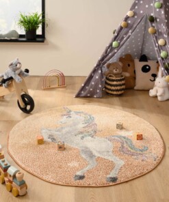 Tappeto unicorno rotondo - Dreams unicorn giallo/multicolore