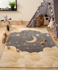 Tappeto bambini nuvola - Dreams cloud giallo/grigio