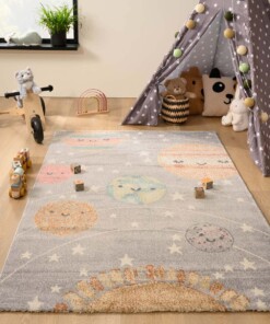 Tappeto bambini pianeti - Dreams planets grigio chiaro/multi