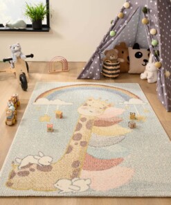 Tappeto bambini giraffa - Snoozy blu/multi