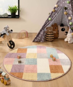 Tappeto bambini rotondo a quadri - Dreams multicolore