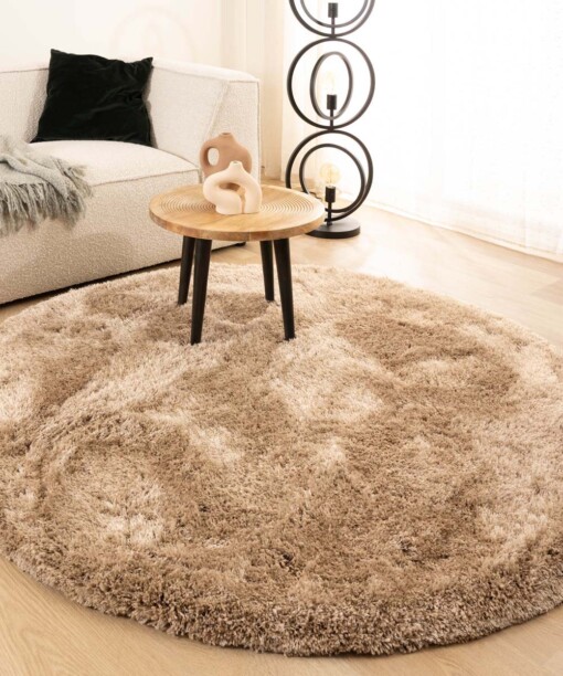 Tappeto rotondo Shaggy - Meadow Beige