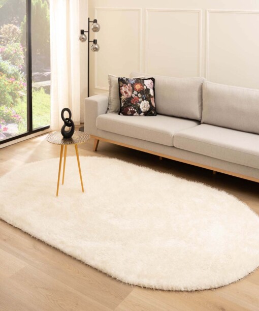 Tappeti ovali a pelo lungo - Posh Velours Bianco