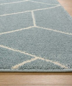 Passatoia geometrica - Aria Pyramid azzurro chiaro - close up