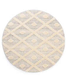 Tappeto stile scandinavo rotondo - Fjord Voyage Grigio/Crema - overzicht, thumbnail
