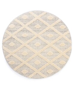 Tappeto stile scandinavo rotondo - Fjord Voyage Grigio/Crema - overzicht