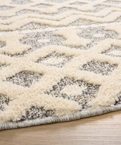 Tappeto rotondo scandinavo - Fjord Dagg grigio/crema - close up