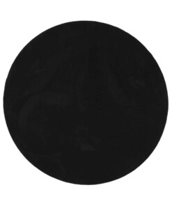 Tappeto rotondo soffice a pelo raso - Plush Nero - overzicht