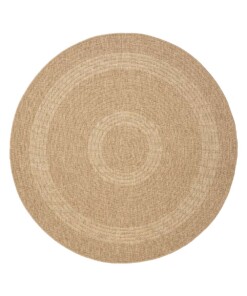 Tappeto da esterno rotondo effetto juta - Sunset Spirit Beige/Bianco - overzicht