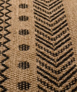Tappeto da esterno effetto juta - Boho Mandala Beige/Nero - close up