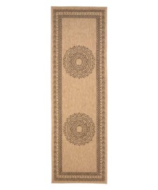 Tappeto da balcone effetto juta - Boho Mandala Beige/Nero - overzicht, thumbnail