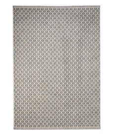 Tappeto di design - Fancy Waves Crema/Blu - overzicht, thumbnail